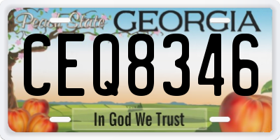 GA license plate CEQ8346