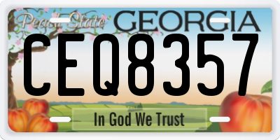GA license plate CEQ8357