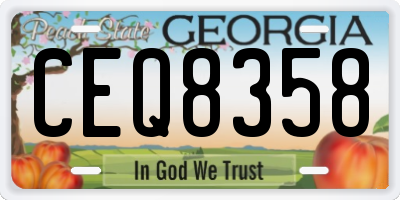 GA license plate CEQ8358