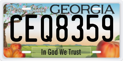 GA license plate CEQ8359