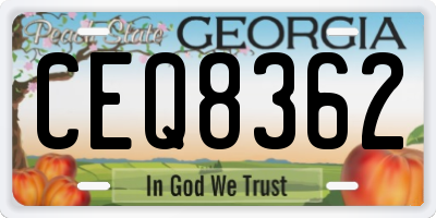 GA license plate CEQ8362