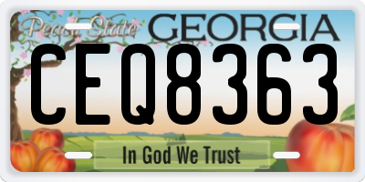 GA license plate CEQ8363
