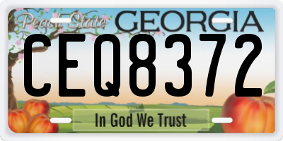 GA license plate CEQ8372