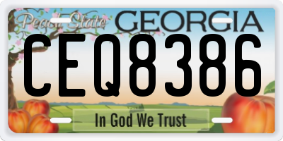 GA license plate CEQ8386