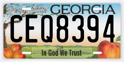 GA license plate CEQ8394
