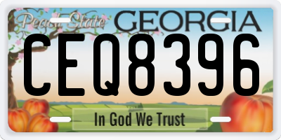 GA license plate CEQ8396