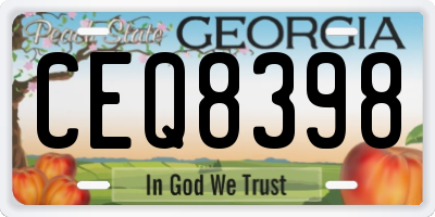 GA license plate CEQ8398