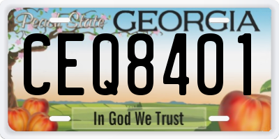 GA license plate CEQ8401