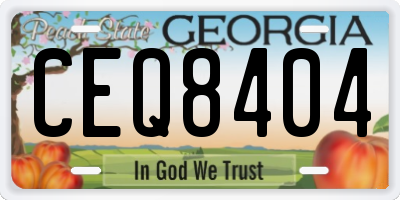 GA license plate CEQ8404
