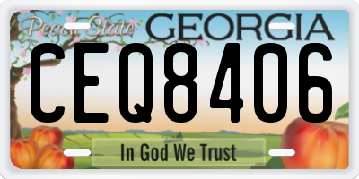 GA license plate CEQ8406