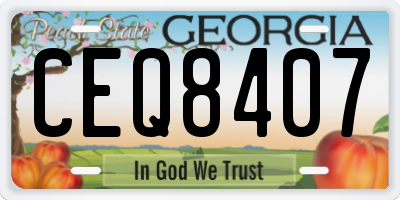 GA license plate CEQ8407