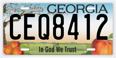 GA license plate CEQ8412