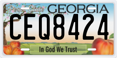 GA license plate CEQ8424