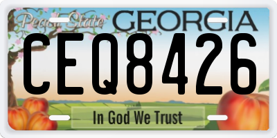 GA license plate CEQ8426