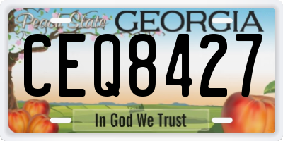 GA license plate CEQ8427