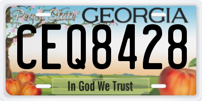 GA license plate CEQ8428