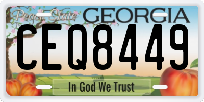 GA license plate CEQ8449