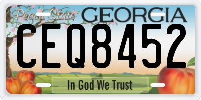 GA license plate CEQ8452