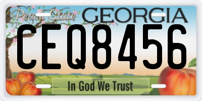GA license plate CEQ8456