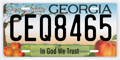 GA license plate CEQ8465