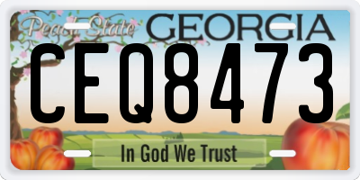 GA license plate CEQ8473