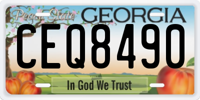 GA license plate CEQ8490