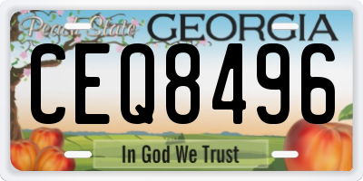 GA license plate CEQ8496
