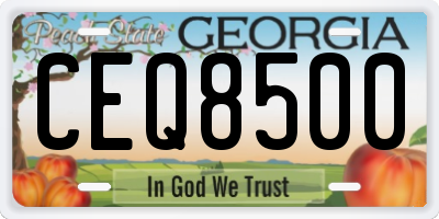GA license plate CEQ8500