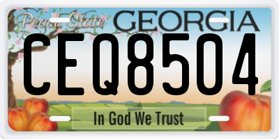 GA license plate CEQ8504