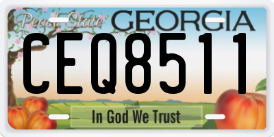 GA license plate CEQ8511