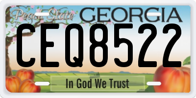 GA license plate CEQ8522