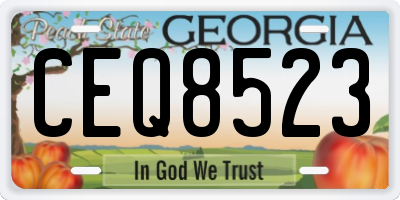 GA license plate CEQ8523