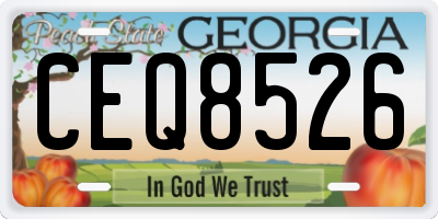 GA license plate CEQ8526