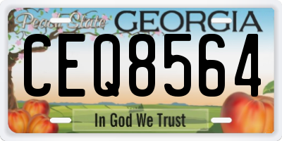 GA license plate CEQ8564