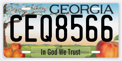 GA license plate CEQ8566