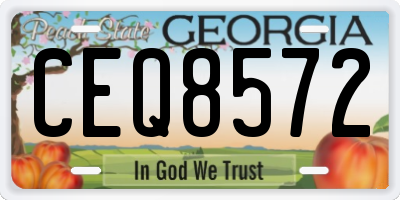 GA license plate CEQ8572