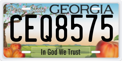 GA license plate CEQ8575