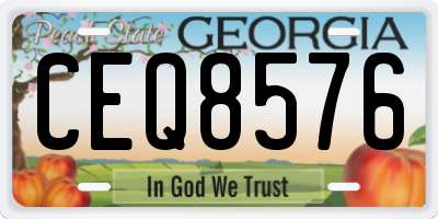 GA license plate CEQ8576