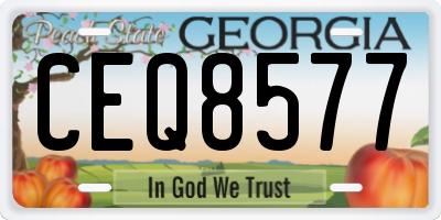 GA license plate CEQ8577