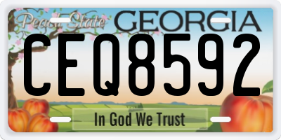 GA license plate CEQ8592