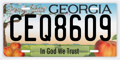 GA license plate CEQ8609