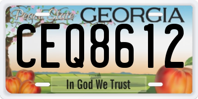GA license plate CEQ8612