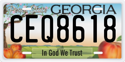 GA license plate CEQ8618