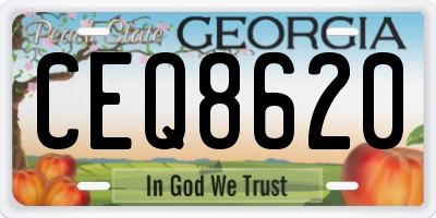GA license plate CEQ8620