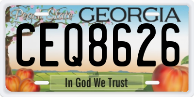 GA license plate CEQ8626