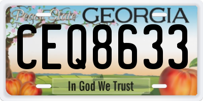 GA license plate CEQ8633
