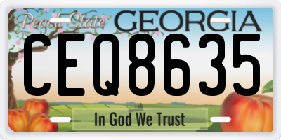 GA license plate CEQ8635
