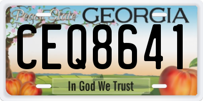 GA license plate CEQ8641
