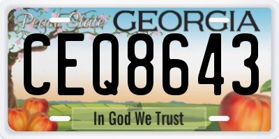 GA license plate CEQ8643