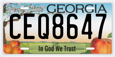 GA license plate CEQ8647